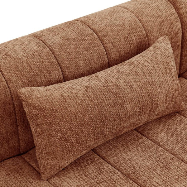 English Elm 145.5 Inch 4 Piece Modular Sectional Sofa Polyester Low Profile Living Room Couch Orange Multi N767P346281O