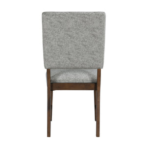 English Elm Walnut Franco Side Chairs Set of 2 — Walnut Veneer, Gray Textured Fabric Upholstery, Modern Rustic Dining B011P196956