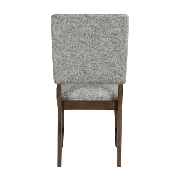 English Elm Walnut Franco Side Chairs Set of 2 — Walnut Veneer, Gray Textured Fabric Upholstery, Modern Rustic Dining B011P196956