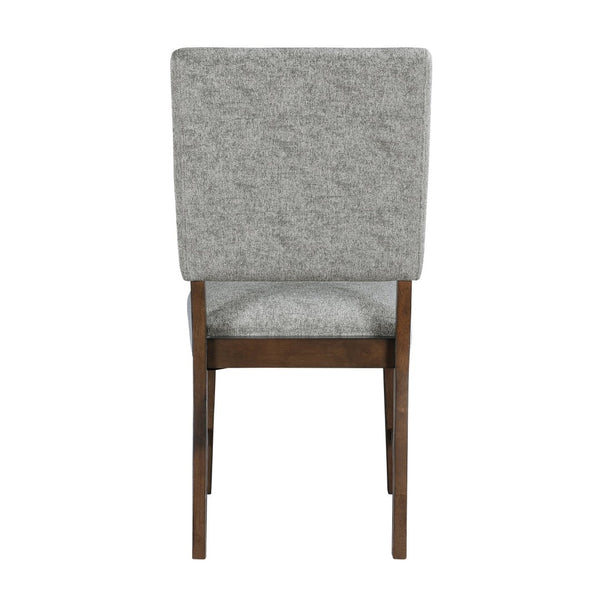 English Elm Walnut Modern Farmhouse Dining Set - 7Pc Table With Self-Storing Leaf & 6 Upholstered Chairs B011S01380-GIGA