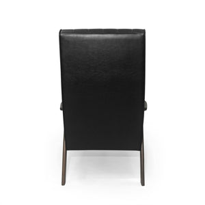 English Elm Christopher Knight Home® - Mid Century Modern Upholstered Accent Chair with Supportive Back, 300 lb Capacity, Compact Sofa Matte Black 66106.00MTBLK