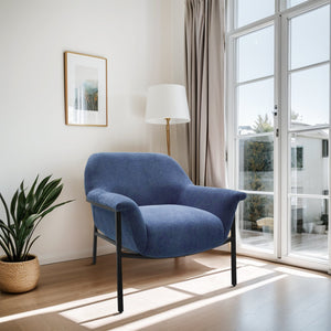 JLA Home Chapel Hill - Accent Chapel Hill Sabrina modern accent chair with plush foam, slim black steel legs, ready-assembled seating Navy Blue CH100-0048