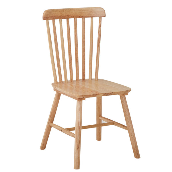 English Elm 4pieces Natural Rubber Wood Dining Chairs with Curved Backrests, 17" Seat Height, Stable Anti-Skid Feet W2720P193121