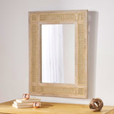 Christopher Knight Home® - Noble House - Cavendish Boho Mirror with Wicker Caning, Natural