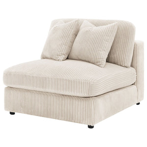 English Elm Cassidy Corduroy Armless Lounge Chair Plush Modular Seating for Living Rooms Sand B062P440333