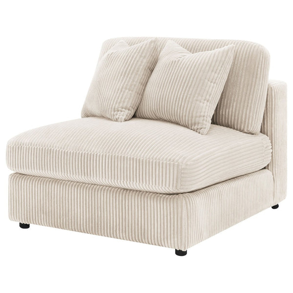 English Elm Cassidy Corduroy Armless Lounge Chair Plush Modular Seating for Living Rooms Sand B062P440333