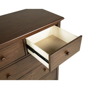 English Elm Anzio Six Drawer Chest Warm Wood Finish Bedroom Storage with Round Knob Hardware Brown B062P451786
