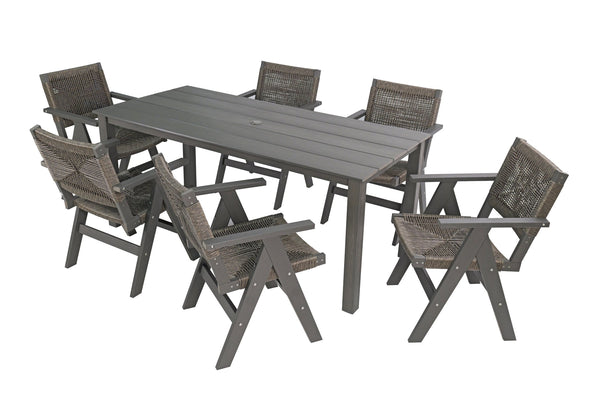 English Elm A lightweight wooden-texture side table with double-tier storage, portable, waterproof, ideal for patio and camping Carbon Gray W2085P364129