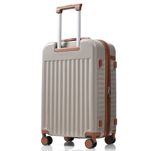 English Elm Luggage 3 Piece Abs Hard Shell Set with Usb Port Front Access and Spinner Wheels Khaki N726P307555K