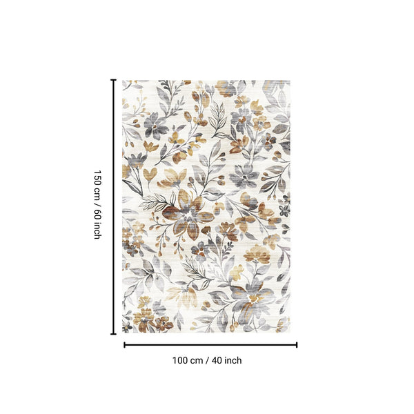 English Elm SPHINX 22005Z-7 40"x60" Washable Indoor/Outdoor Non-Slip Rug — Durable Low-Pile White & Gray Accent B186P261384