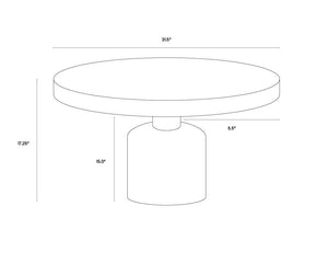 Sunpan Elmira Coffee Table - Elegant Grey Faux Marble Finish, Chic Round Design for Indoor & Outdoor Spaces