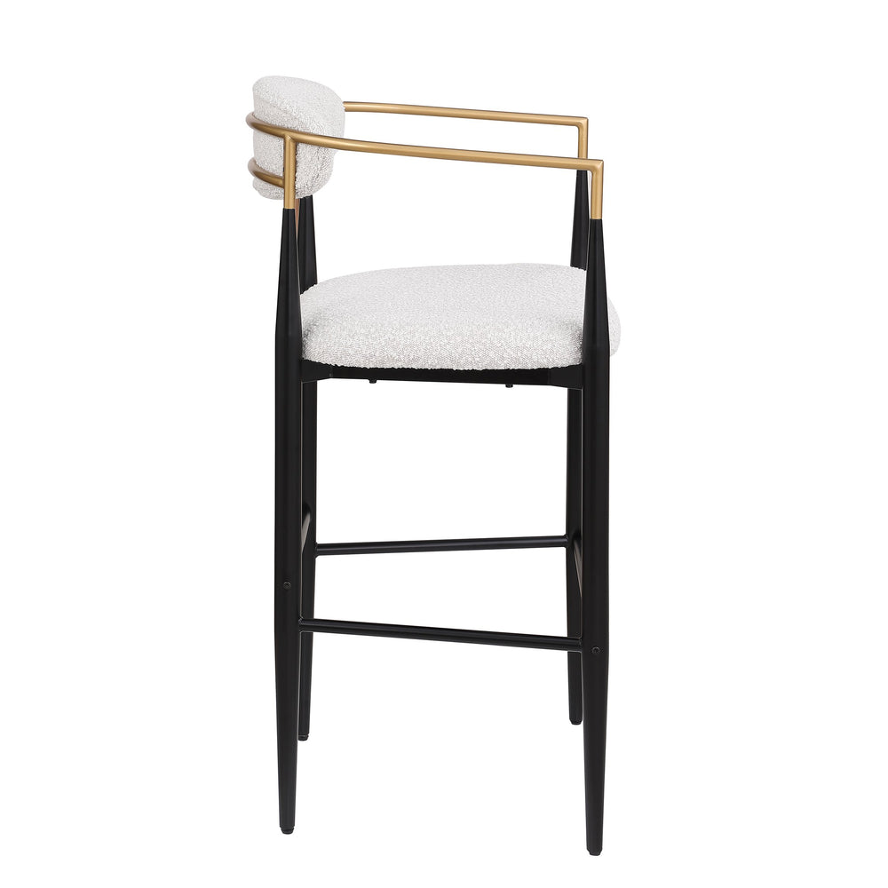 English Elm Christopher Knight Home® - Barstools Set Of 2 - Modern Upholstered Kitchen Stools With Supportive Backs & Iron Legs, Beige N779P248198M