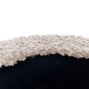 English Elm Round Storage Ottoman Beige Upholstered Boucle Accent Seat with High-Density Foam and Hidden Storage B035P265996