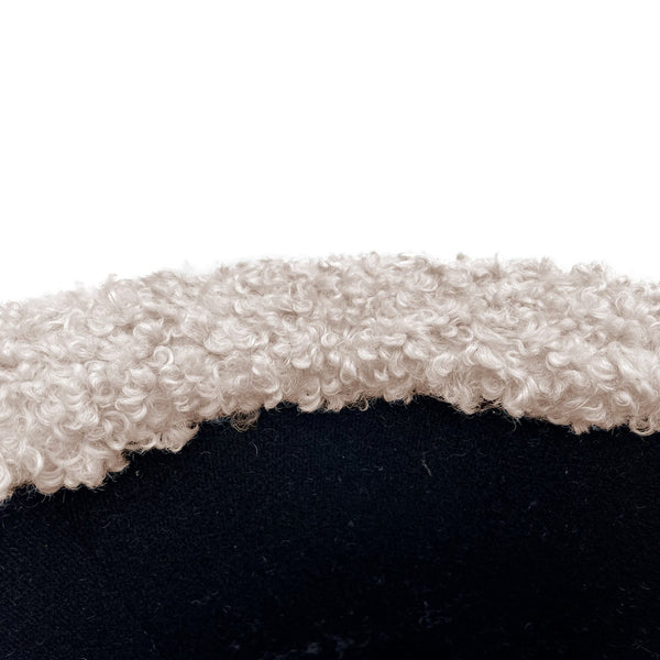 English Elm Round Storage Ottoman Beige Upholstered Boucle Accent Seat with High-Density Foam and Hidden Storage B035P265996