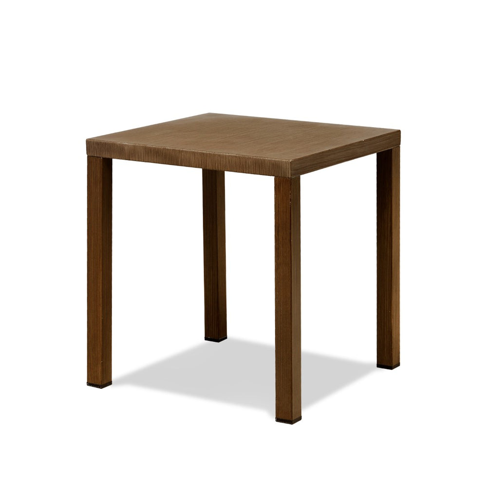 English Elm Outdoor Steel Square Patio Side Table Tempered Glass Top Weather Resistant Deck T3773P418191