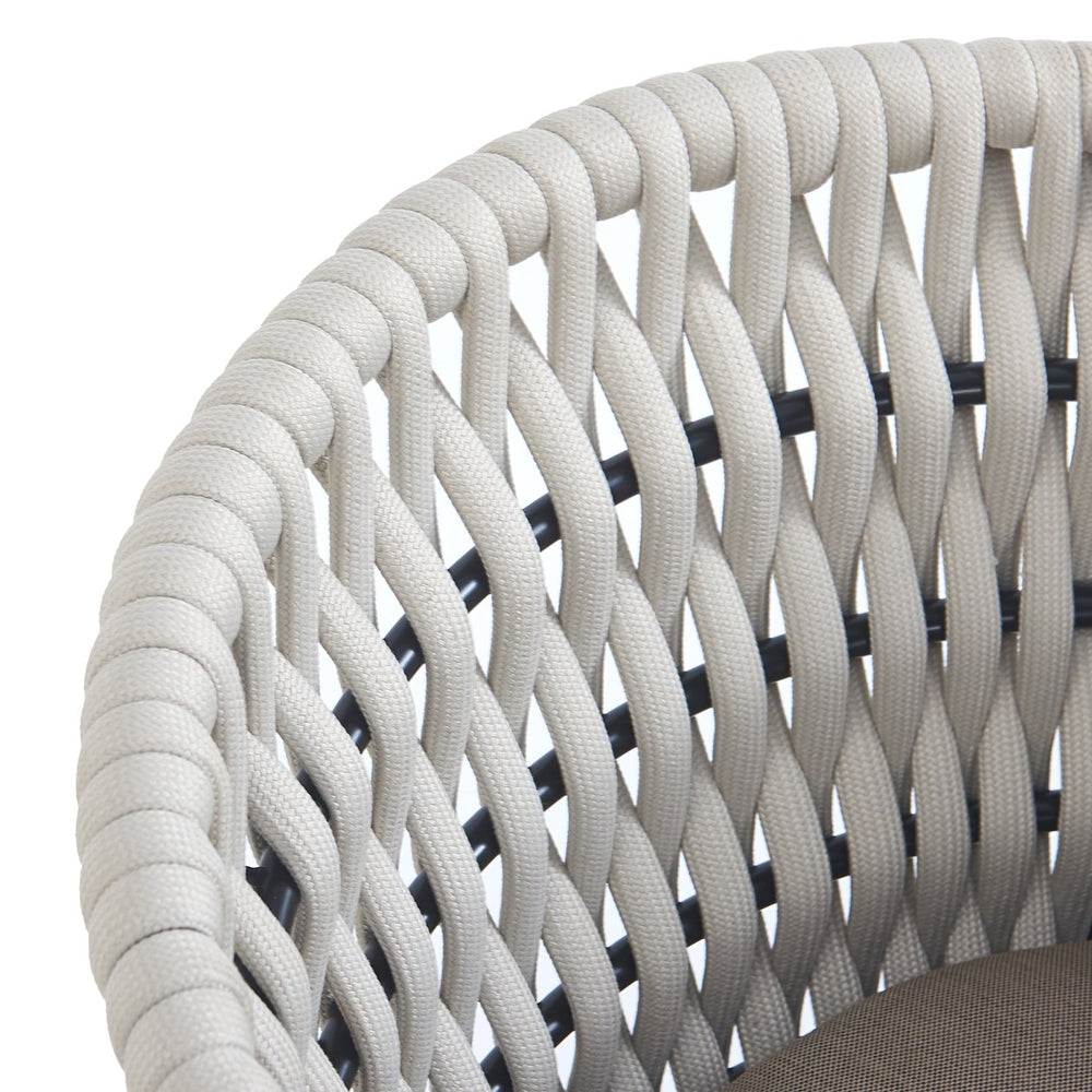 English Elm Christopher Knight Home® - Outdoor Dining Chair with Metal Frame & Handwoven Rope, Weather-Resistant Cushioned Seat for Patio Comfort and Stylish Alfresco Seating Beige,khaki N770P290585C