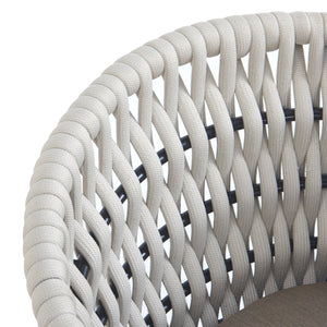 English Elm Christopher Knight Home® - Outdoor Dining Chair with Metal Frame & Handwoven Rope, Weather-Resistant Cushioned Seat for Patio Comfort and Stylish Alfresco Seating Beige,khaki N770P290585C