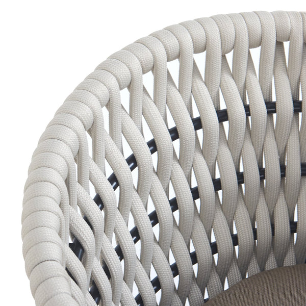 English Elm Christopher Knight Home® - Outdoor Dining Chair with Metal Frame & Handwoven Rope, Weather-Resistant Cushioned Seat for Patio Comfort and Stylish Alfresco Seating Beige,khaki N770P290585C