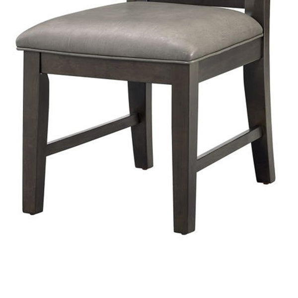 English Elm Jefy Faux Leather Dining Side Chairs Set of 2 Espresso Frame Contemporary Style B056P417074