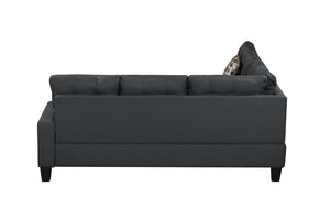 English Elm 6-Piece Upholstered Sectional with Pocket Springs, Tufted 5.5" Seat, Sturdy Wood Frame, Easy Assembly Grey 28.54 L x 23.23 W x 15.16 H W2297S00020