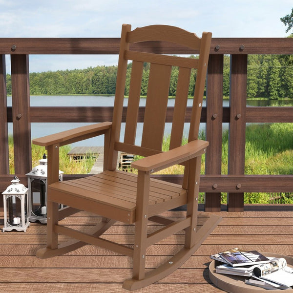 English Elm Folding Adirondack Chair Outdoor Hips Resin Weather Resistant Patio Deck Seating T3609P482831