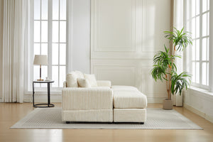 English Elm Modern Sectional Couch - Cozy 2-Piece Corduroy Slipcovers With Throw Pillows For Stylish Living Spaces W2915S00030