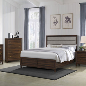 English Elm Anza Walnut Two-Drawer Nightstand with Laminate Finish, Spacious Top & Smooth Storage for Bedroom Elegance B062P375556