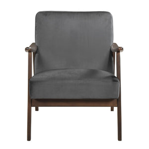 English Elm Vandie Velvet Club Chair Mid-century Modern Rubberwood Frame with Tapered Walnut Legs B056P417044