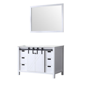 English Elm White Bath Vanity 48" W With 44" Mirror - Classic Design, Ample Storage & Hassle-Free Setup For Your Bathroom B2731S00526-GIGA