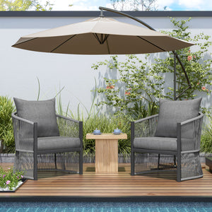 English Elm Christopher Knight Home® - [Set Of 2] Modern Gray Lounge Chairs With Curved Aluminum Frame & Cushions For Stylish Comfort Outdoors N767P237033G_2