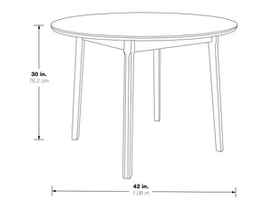 OSP Home Furnishings Chesterfield Dining Table Walnut