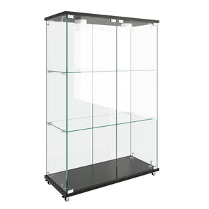 English Elm Modern Glass Display Cabinet With Led Lights - Quick Assembly, 2-Door, 3-Shelf, Ideal For Collectibles W241P242926