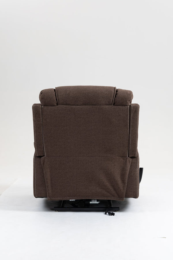 English Elm Lounge Electric Lift Recliner Chair - Oversized Velvet Sofa With 180° Full Recline & Cup Holders W547S00050