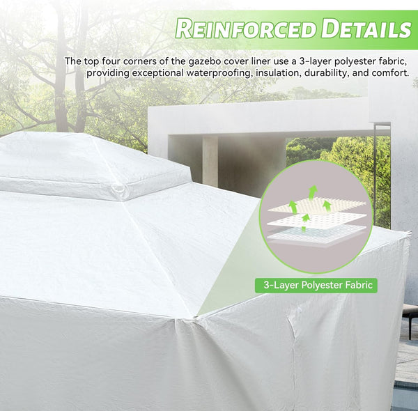 English Elm 12'X14' All-Season Gazebo Cover - Waterproof, Wind-Resistant With Sidewalls & Mesh Windows For Protection W1859P227653
