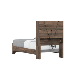 English Elm Wallace & Bay - Brown Twin Bookcase Bed With Integrated Shelving - Stylish, Durable, And Easy-Care For Organized Spaces B2709S00015-GIGA