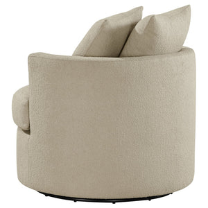 English Elm Quinn Swivel Accent Chair Rounded Silhouette Fabric Upholstery for Living Room Camel B062P441090