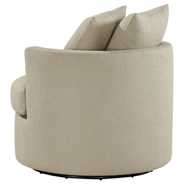 English Elm Quinn Swivel Accent Chair Rounded Silhouette Fabric Upholstery for Living Room Camel B062P441090