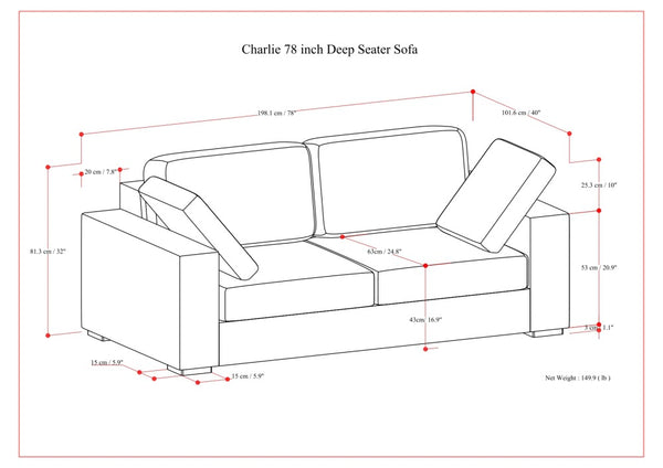 English Elm Charlie Oversized Deep Seater Loveseat - Eco-Friendly Comfort With Plush Cushions & Stylish Design B136P199252