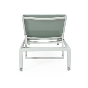 English Elm Christopher Knight Home® - Cape Coral Chaise Lounge - Adjustable Outdoor Lounger With Rust-Resistant Frame & Easy Mobility 57592.00GRNMP2
