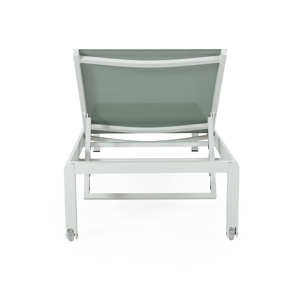 English Elm Christopher Knight Home® - Cape Coral Chaise Lounge - Adjustable Outdoor Lounger With Rust-Resistant Frame & Easy Mobility 57592.00GRNMP2