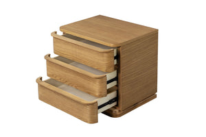 English Elm Zoey Wire-brushed White Oak Veneer Nightstand with Smooth Drawer for Modern Bedrooms B2756P504967