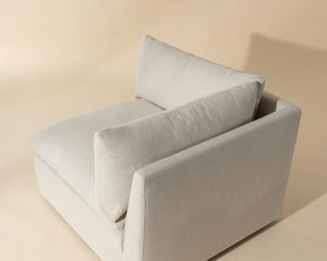 Sunpan Reve Modular - Luxurious Pillowy Softness Armchair In Effie Linen For Modern Spaces & Style Cream Fabric 111769