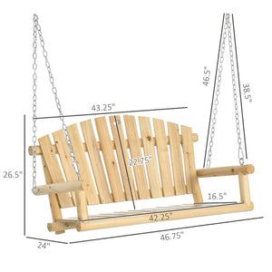 English Elm Outsunny 2-Seater Porch Swing - Durable Hanging Bench With Adjustable Chains For Decks & Patios W2225P217701-GIGA