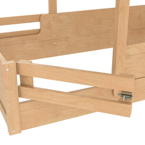 English Elm Twin Low Loft Bed Solid Pine Frame with Built-in Led Lighting and Storage Shelves Natural W1580P396331