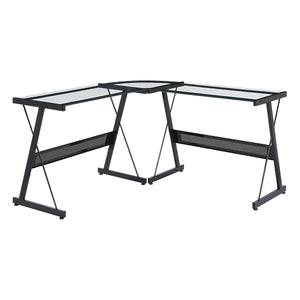 OSP Home Furnishings Prime L-Shape Desk Clear/Black