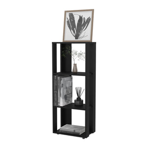 English Elm FM Modoc Bookcase Melamine Black – Tall 3-Shelf Open Storage Unit for Books, Decor & Small Spaces B128P269890