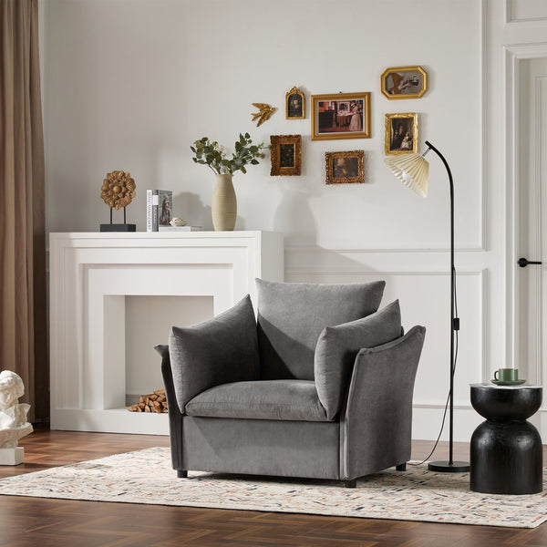 English Elm Modern Chenille Oversized Armchair - Plush Accent Chair For Living Room, Bedroom, Or Study Comfort W2997P236309