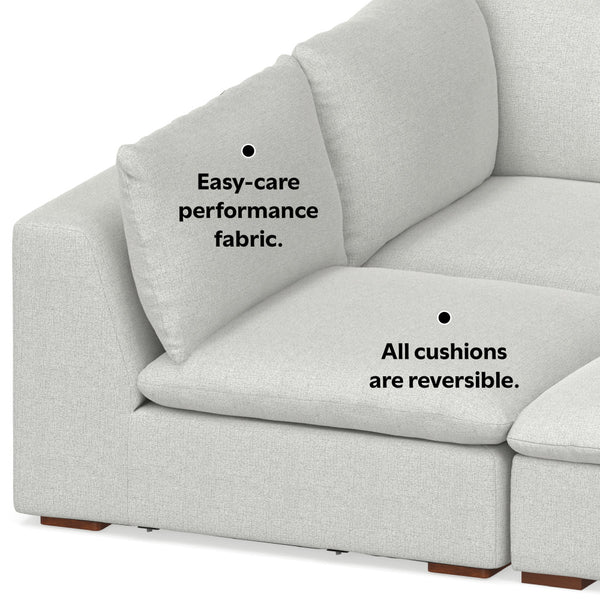 English Elm Jasmine Cloud Grey Pit Sectional Sofa U-Shaped 124" Modular Sofa Bed, Performance Fabric, 1800lb Capacity B136P199251