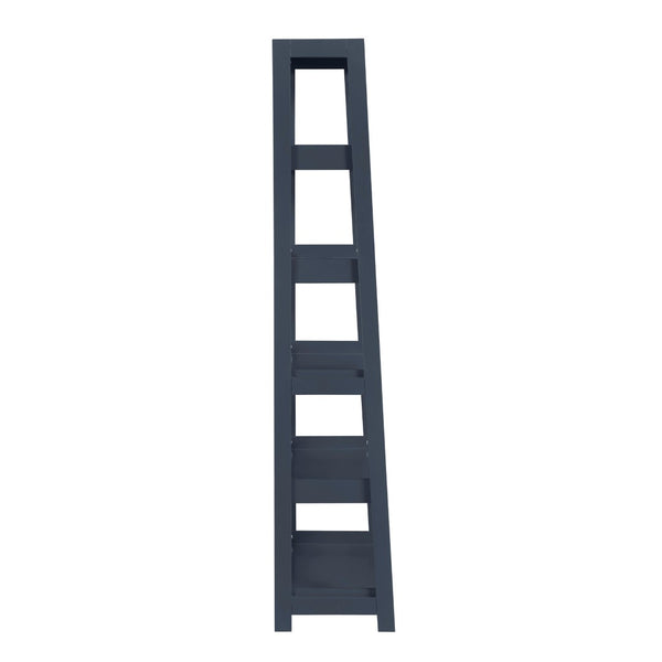 English Elm Modern Four Shelf Wooden Bookcase Vertical Storage Unit for Bedroom or Office Navy Blue B011P460078