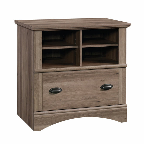 English Elm Lateral File - Stylish Brown Storage Solution With Lockable Drawer, Adjustable Shelves & Compact Design B356P402708